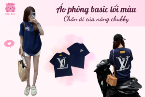 áo phông basic tối màu LV 01