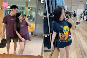 áo phông nữ xắn tay